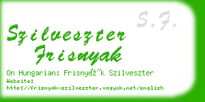 szilveszter frisnyak business card